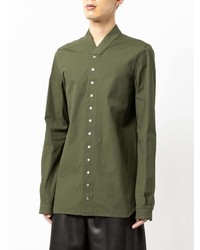 Chemise à manches longues olive Rick Owens