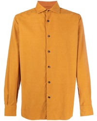 Chemise à manches longues orange Ermenegildo Zegna