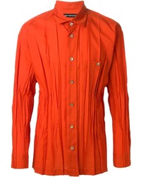 Chemise à manches longues orange Issey Miyake