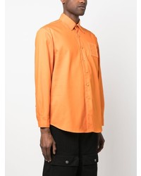 Chemise à manches longues orange Raf Simons