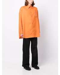 Chemise à manches longues orange Raf Simons