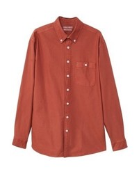 Chemise à manches longues orange Mango