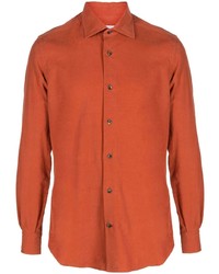 Chemise à manches longues orange Mazzarelli