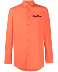 Chemise à manches longues orange Moschino