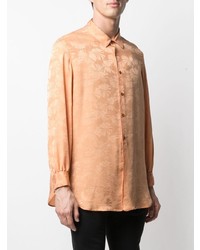 Chemise à manches longues orange Saint Laurent