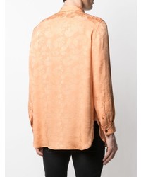 Chemise à manches longues orange Saint Laurent