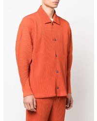 Chemise à manches longues orange Homme Plissé Issey Miyake