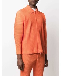 Chemise à manches longues orange Homme Plissé Issey Miyake