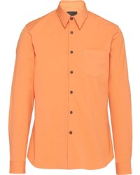 Chemise à manches longues orange Prada