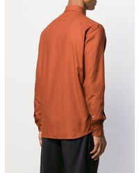 Chemise à manches longues orange Ermenegildo Zegna