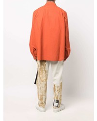 Chemise à manches longues orange Rick Owens DRKSHDW