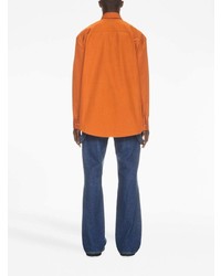Chemise à manches longues orange Off-White
