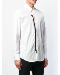 Chemise à manches longues ornée blanche DSQUARED2