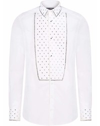 Chemise à manches longues ornée blanche Dolce & Gabbana