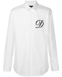 Chemise à manches longues ornée blanche DSQUARED2