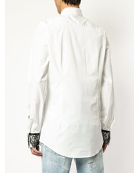 Chemise à manches longues ornée blanche DSQUARED2