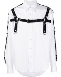 Chemise à manches longues ornée blanche Roberto Cavalli