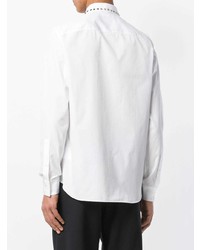 Chemise à manches longues ornée blanche Valentino