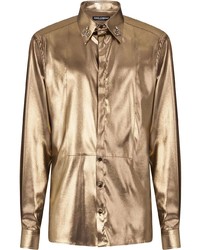 Chemise à manches longues ornée dorée Dolce & Gabbana