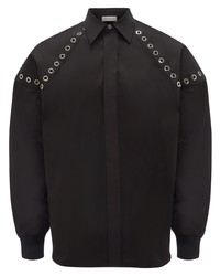 Chemise à manches longues ornée noire Alexander McQueen
