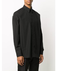 Chemise à manches longues ornée noire Givenchy