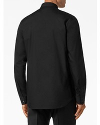 Chemise à manches longues ornée noire Philipp Plein