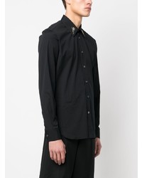 Chemise à manches longues ornée noire Alexander McQueen