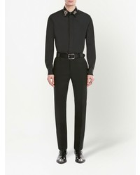 Chemise à manches longues ornée noire Alexander McQueen