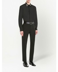 Chemise à manches longues ornée noire Alexander McQueen