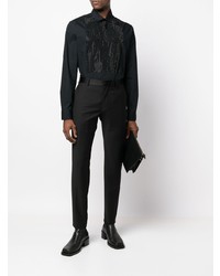 Chemise à manches longues ornée noire Philipp Plein