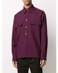 Chemise à manches longues pourpre foncé Marni