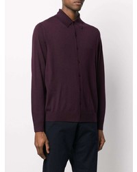 Chemise à manches longues pourpre foncé Paul Smith