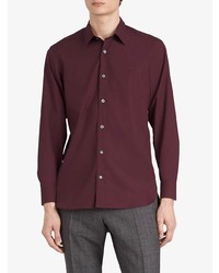 Chemise à manches longues pourpre foncé Burberry