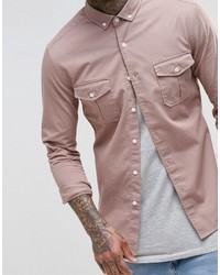 Chemise à manches longues rose Asos