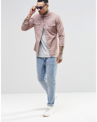 Chemise à manches longues rose Asos