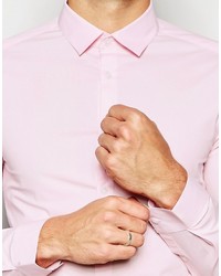 Chemise à manches longues rose Asos