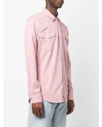 Chemise à manches longues rose Dondup