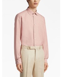 Chemise à manches longues rose Zegna