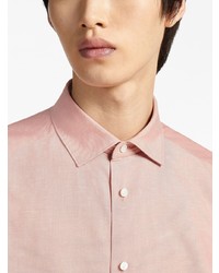 Chemise à manches longues rose Zegna