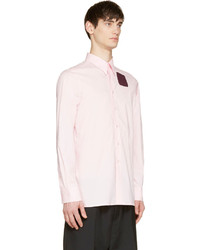 Chemise à manches longues rose Raf Simons