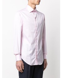 Chemise à manches longues rose Giorgio Armani