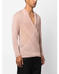 Chemise à manches longues rose Saint Laurent
