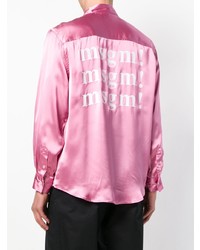 Chemise à manches longues rose MSGM