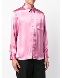 Chemise à manches longues rose MSGM