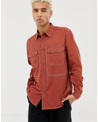 Chemise à manches longues rouge ASOS DESIGN