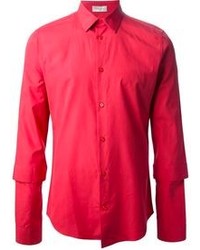 Chemise à manches longues rouge Balenciaga