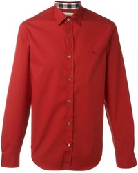 Chemise à manches longues rouge Burberry
