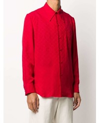 Chemise à manches longues rouge Gucci