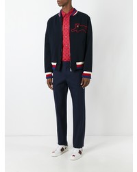 Chemise à manches longues rouge Gucci