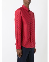 Chemise à manches longues rouge Gucci